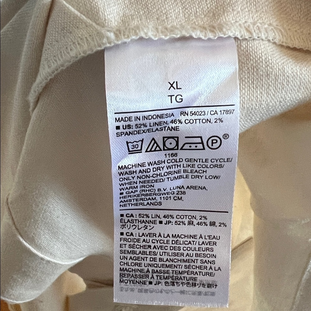 Banana Republic Factory Cream Linen-Blend Square-Neck Crop Top - NWT - Size XL - Picture 4 of 7
